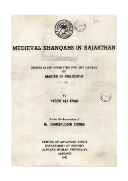 Medieval Khanqahs in Rajasthan