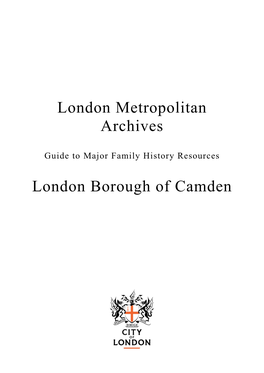 Guide to Major Family History Resources for the London Borough of Camden