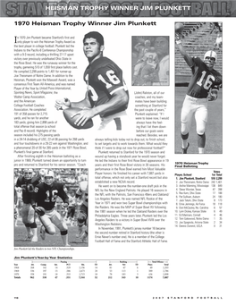 Heisman Trophy Winner Jim Plunkett 1970 Heisman Trophy Winner Jim Plunkett