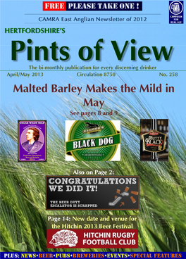 Pints of View the Bi-Monthly Publication for Every Discerning Drinker