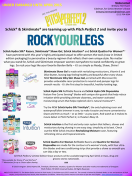 Schick® & Skintimate® Are Teaming up with Pitch Perfect 2 and Invite