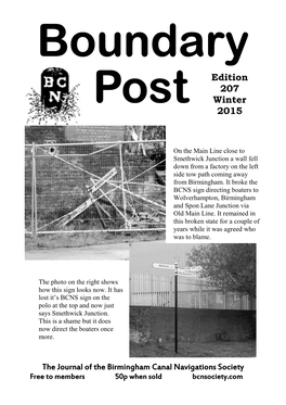 The Story of the BCN Boundary Post