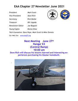 EAA Chapter 27 Newsletter June 2021