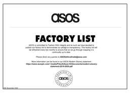 Asos Factory List