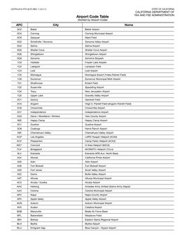 CDTFA-810-FTH Airport Code Table