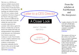 Letter to a CES Director