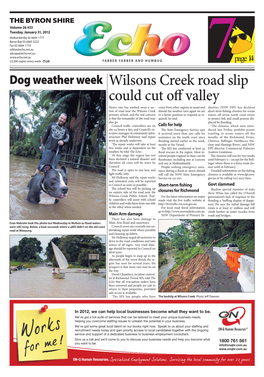 Wilsons Creek Road Slip Could Cut Off Valley