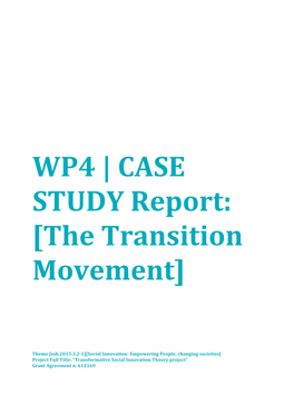 CASE STUDY Report: [The Transition Movement]