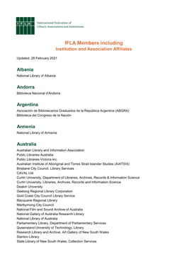 IFLA Members (28 February 2021)