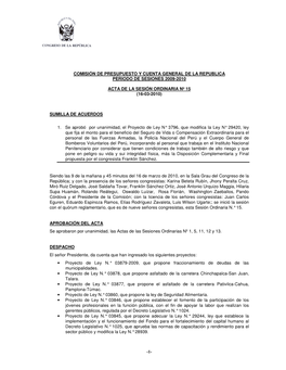 1- Comisión De Presupuesto Y Cuenta General De