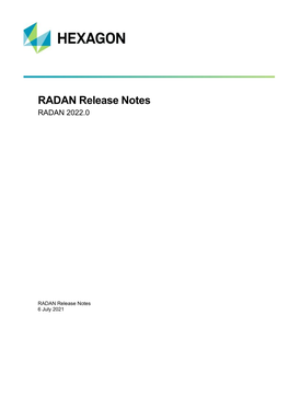 RADAN Release Notes RADAN 2022.0