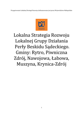 Lokalna Strategia Rozwoju LGD Perły Beskidu Sądeckiego