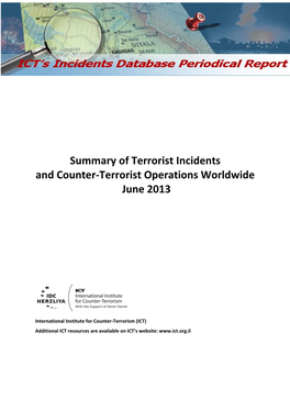 Summary of Terrorist Incidents and Counter-Terrorist Operations Worldwide June 2013