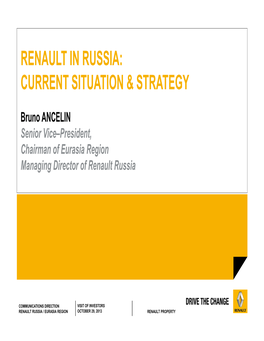 2013 10 29 Visit of Investors to Renault Russia WEBSITE VERSION