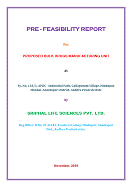 Pre Feasibility Report