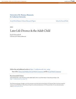 Later Life Divorce & the Adult Child