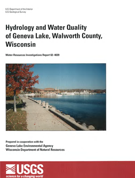 Hydrology and Water Quality of Geneva Lake, Walworth County, Wisconsin
