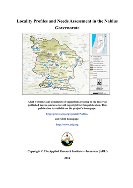 Locality Profiles and Needs Assessment in the Nablus Governorate