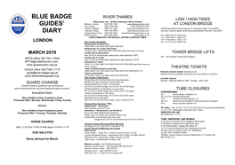 Blue Badge Guides' Diary