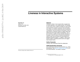 Liveness in Interactive Systems