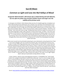 Common As Light and Love Are Red Valleys of Blood