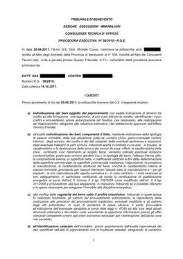 Tribunale Di Benevento Sezione Esecuzioni