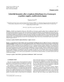 Litterfall Dynamics After a Typhoon Disturbance in a Castanopsis Cuspidata Coppice, Southwestern Japan