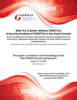 Why TLS Is Better Without STARTTLS