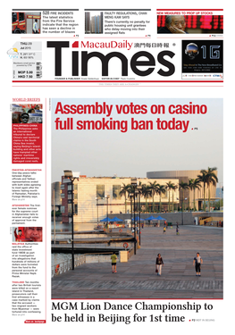 Assembly Votes on Casino Full Smoking Ban Today P5
