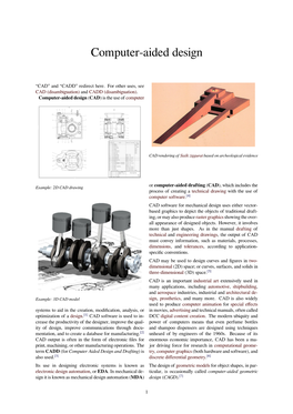 CAD -- Computer Aided Design