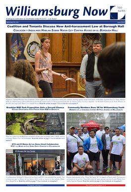 Coalition and Tenants Discuss New Anti-Harassment Law at Borough Hall Coalición Y Inquilinos Hablan Sobre Nueva Ley Contra Acoso En El Borough Hall