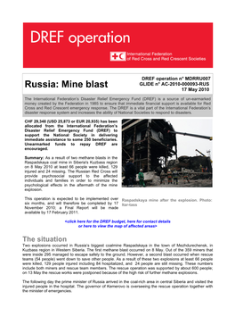 Russia: Mine Blast GLIDE N° AC-2010-000093-RUS 17 May 2010