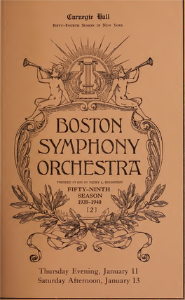 Boston Symphony Orchestra Concert Programs, Season 59,1939-1940, Trip