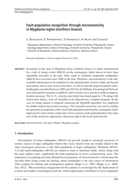 Fault Population Recognition Through Microseismicity in Mygdonia Region