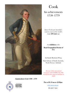 Cook – His Achievements 1758-1779