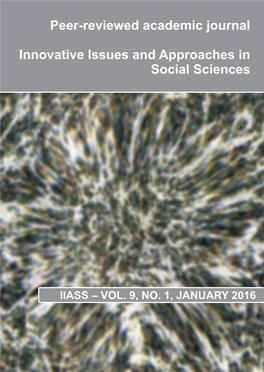 Peer-Reviewed Academic Journal Innovative Issues and Approaches