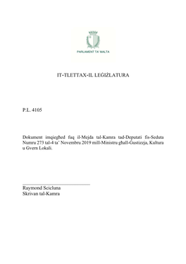 It-Tlettax-Il Leġiżlatura Pl 4105