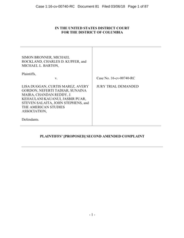 Second Amended Complaint