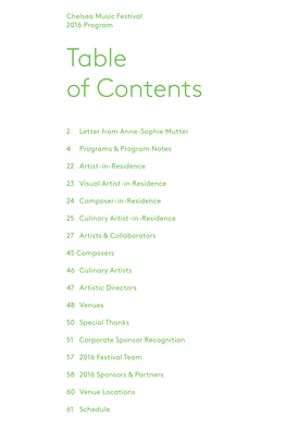 Table of Contents