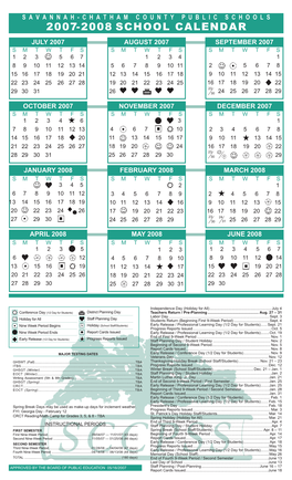 2007-2008 School Calendar