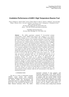 Irradiation Performance of AGR-1 High Temperature Reactor Fuel