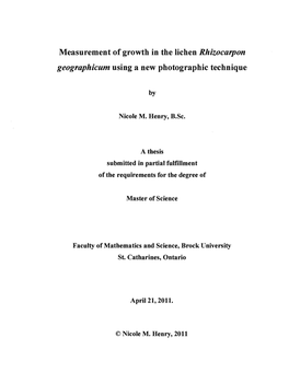 Measurement of Growth in the Lichen Rhizocarpon Geographicum Using a New Photographic Technique