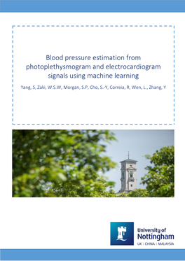 Blood Pressure Estimation from Photoplethysmogram and Electrocardiogram
