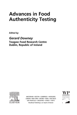 Advances in Food Authenticity Testing