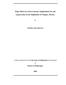 Edge Effects in a Forest Mosaic: Implications for Oak Regeneration in the Highlands of Chiapas, Mexico