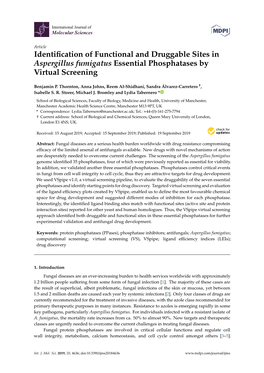 Identification of Functional and Druggable Sites in Aspergillus