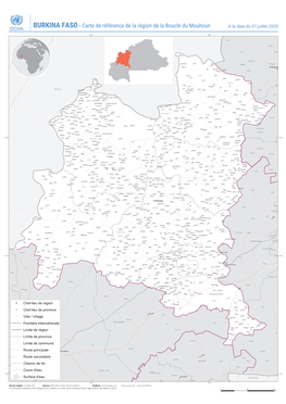 Carte De Référence De La Région De La Boucle Du Mouhoun a La Date Du 07 Juillet 2020