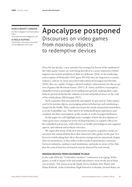 Apocalypse Postponed