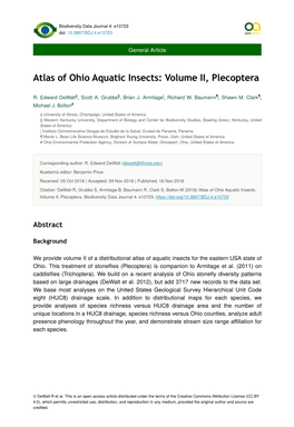 Atlas of Ohio Aquatic Insects: Volume II, Plecoptera
