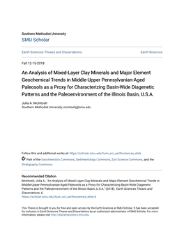 An Analysis of Mixed-Layer Clay Minerals and Major Element Geochemical Trends in Middle-Upper Pennsylvanian-Aged Paleosols As A